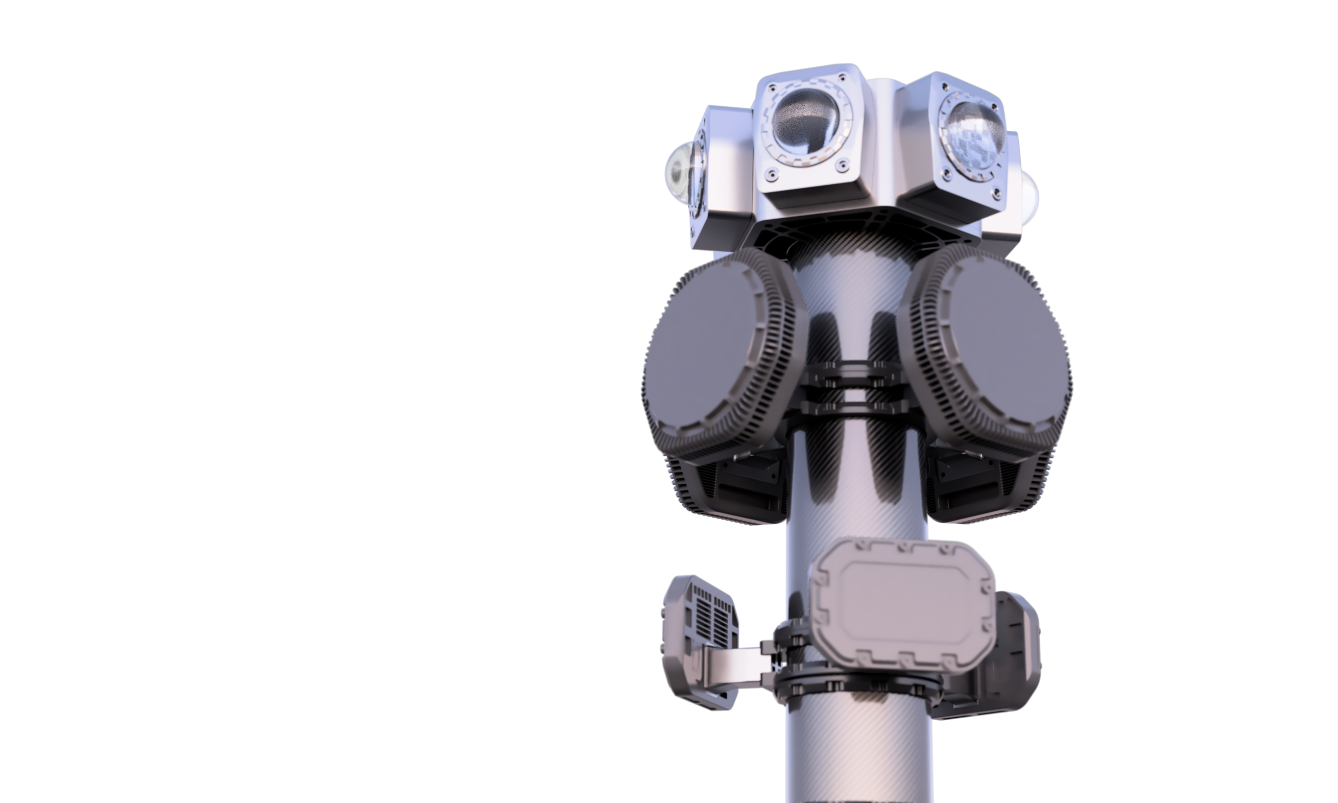 Detailed render of the FalconEye EO360 upper optical modules and body
